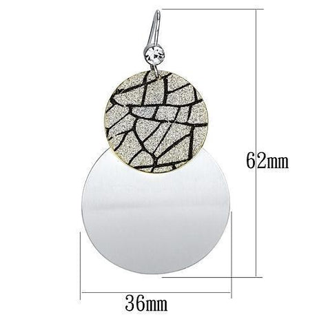Gold+Rhodium Iron Earrings with Top Grade Crystal  in Clear