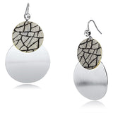 Gold+Rhodium Iron Earrings with Top Grade Crystal  in Clear