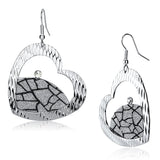 Rhodium Iron Earrings with Top Grade Crystal  in Clear