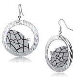 Rhodium Iron Earrings with Top Grade Crystal  in Clear