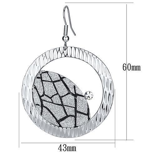 Rhodium Iron Earrings with Top Grade Crystal  in Clear
