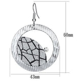 Rhodium Iron Earrings with Top Grade Crystal  in Clear