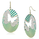 Gold Iron Earrings with Epoxy  in Capri Blue