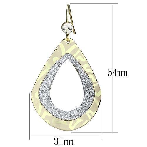 Gold Iron Earrings with Top Grade Crystal  in Clear