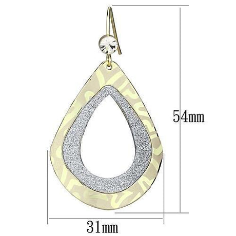Gold Iron Earrings with Top Grade Crystal  in Clear