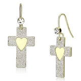 Gold Iron Earrings with Top Grade Crystal  in Clear