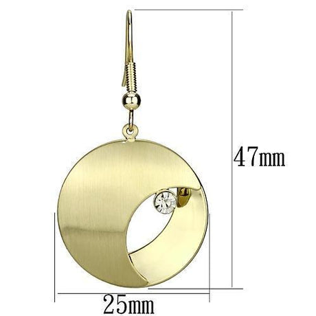 Matte Gold & Gold Iron Earrings with Top Grade Crystal  in Clear