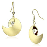 Matte Gold & Gold Iron Earrings with Top Grade Crystal  in Clear