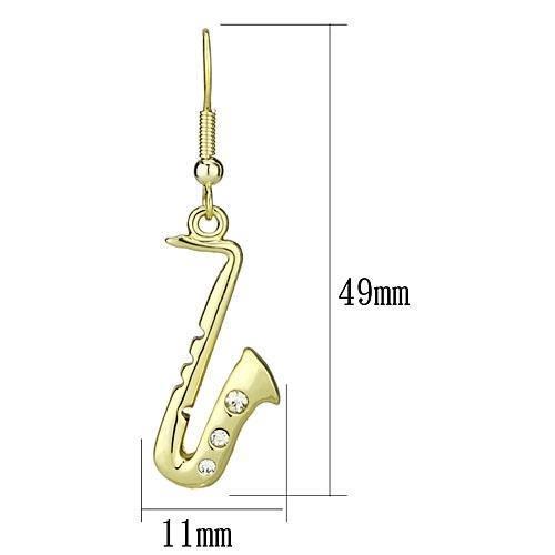 Gold Iron Earrings with Top Grade Crystal  in Clear