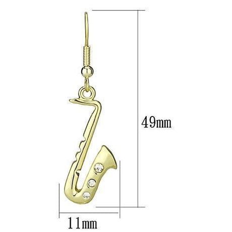 Gold Iron Earrings with Top Grade Crystal  in Clear