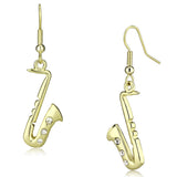 Gold Iron Earrings with Top Grade Crystal  in Clear
