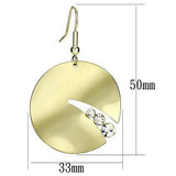 Matte Gold & Gold Iron Earrings with Top Grade Crystal  in Clear