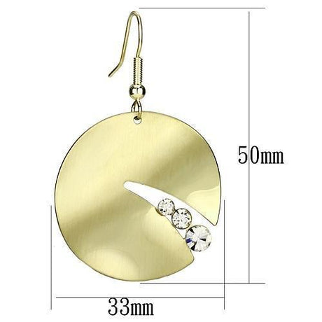 Matte Gold & Gold Iron Earrings with Top Grade Crystal  in Clear