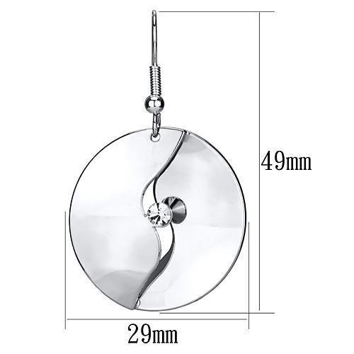 Rhodium Iron Earrings with Top Grade Crystal  in Clear