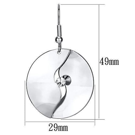 Rhodium Iron Earrings with Top Grade Crystal  in Clear