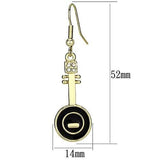 Gold Iron Earrings with Top Grade Crystal  in Clear