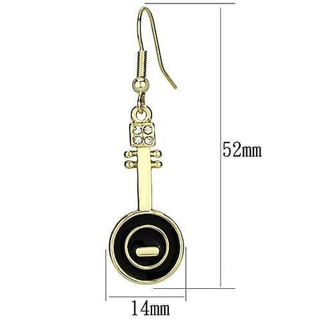 Gold Iron Earrings with Top Grade Crystal  in Clear