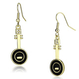 Gold Iron Earrings with Top Grade Crystal  in Clear
