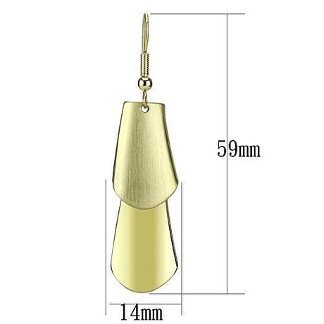 Matte Gold & Gold Iron Earrings with No Stone