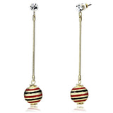 Gold Iron Earrings with Top Grade Crystal  in Clear