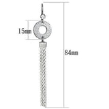 Rhodium Iron Earrings with Top Grade Crystal  in Clear
