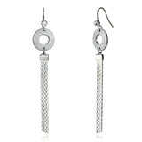 Rhodium Iron Earrings with Top Grade Crystal  in Clear