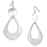 LO2752 Matte Rhodium & Rhodium Iron Earrings with No Stone in No Stone