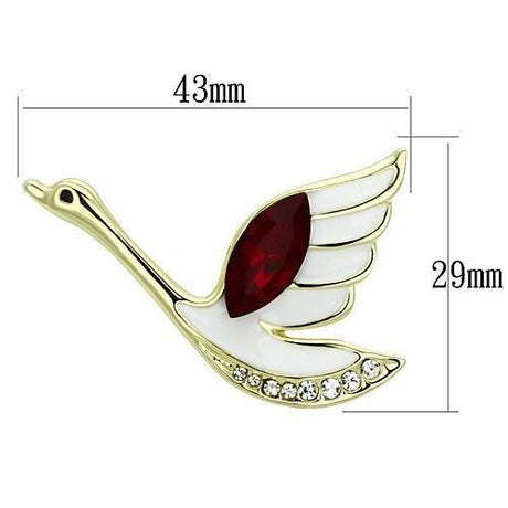 Flash Gold White Metal Brooches with Top Grade Crystal  in Siam