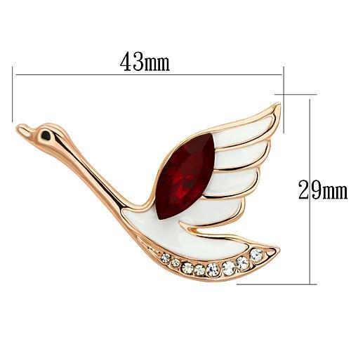Flash Rose Gold White Metal Brooches with Top Grade Crystal  in Siam