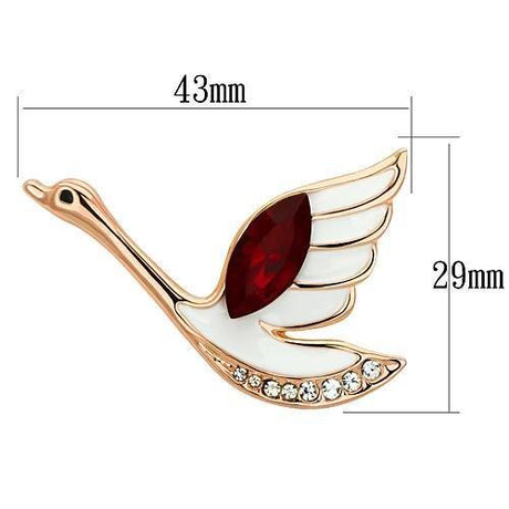 Flash Rose Gold White Metal Brooches with Top Grade Crystal  in Siam