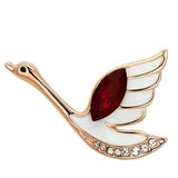 Flash Rose Gold White Metal Brooches with Top Grade Crystal  in Siam