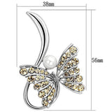 Imitation Rhodium White Metal Brooches with Synthetic Pearl in White