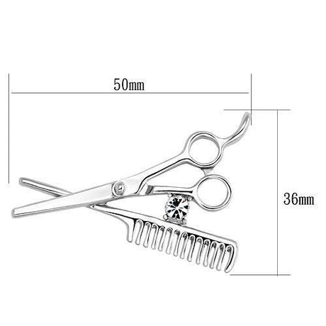 Imitation Rhodium White Metal Brooches with Top Grade Crystal  in Clear