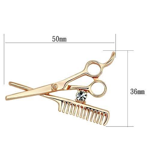 Flash Rose Gold White Metal Brooches with Top Grade Crystal  in Clear