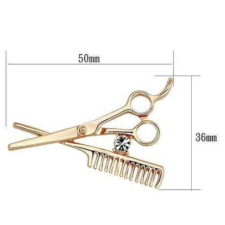 Flash Rose Gold White Metal Brooches with Top Grade Crystal  in Clear
