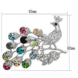 Imitation Rhodium White Metal Brooches with Top Grade Crystal  in Multi Color