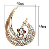 Flash Rose Gold White Metal Brooches with Top Grade Crystal  in Multi Color