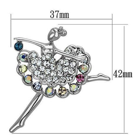 Imitation Rhodium White Metal Brooches with Top Grade Crystal  in Multi Color