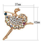 Flash Rose Gold White Metal Brooches with Top Grade Crystal  in Multi Color
