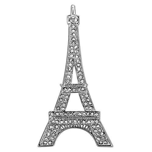 Imitation Rhodium White Metal Brooches with Top Grade Crystal  in Clear