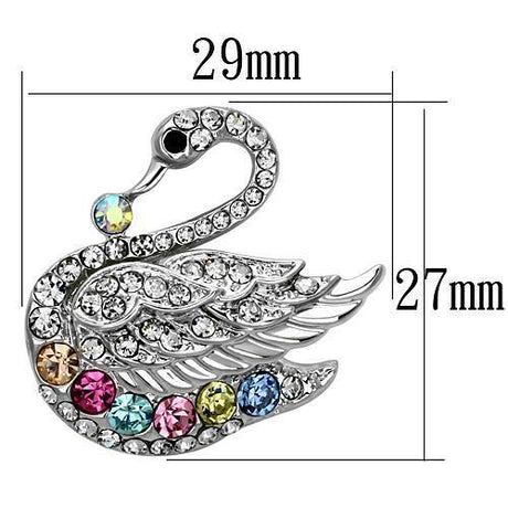 Imitation Rhodium White Metal Brooches with Top Grade Crystal  in Multi Color