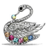 Imitation Rhodium White Metal Brooches with Top Grade Crystal  in Multi Color