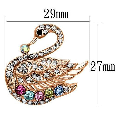 Flash Rose Gold White Metal Brooches with Top Grade Crystal  in Multi Color
