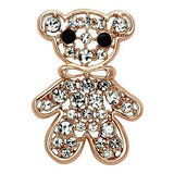 Flash Rose Gold White Metal Brooches with Top Grade Crystal  in Clear