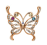 Imitation Rhodium White Metal Brooches with Top Grade Crystal  in Multi Color