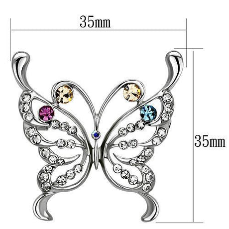 Imitation Rhodium White Metal Brooches with Top Grade Crystal  in Multi Color