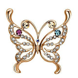 Flash Rose Gold White Metal Brooches with Top Grade Crystal  in Multi Color