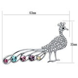 Imitation Rhodium White Metal Brooches with Top Grade Crystal  in Multi Color