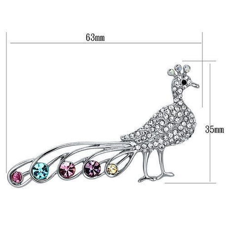 Imitation Rhodium White Metal Brooches with Top Grade Crystal  in Multi Color