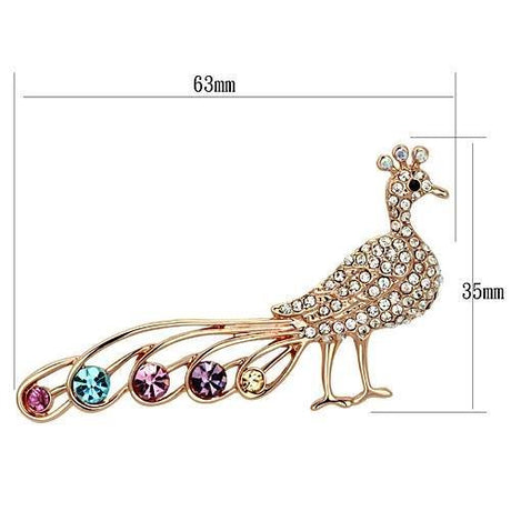 Flash Rose Gold White Metal Brooches with Top Grade Crystal  in Multi Color